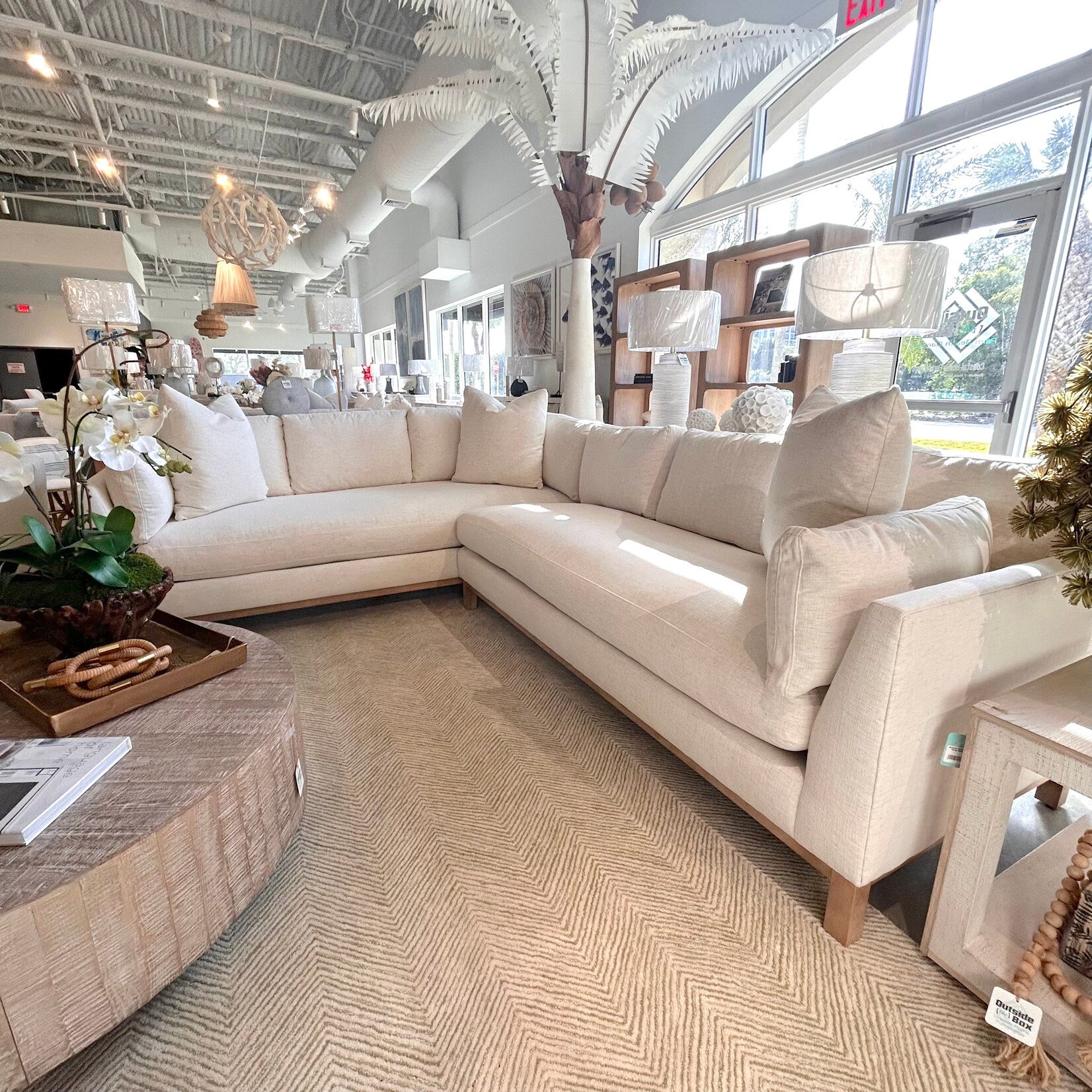 Outside The Box 122L x 94R  Boden Nomad Snow Kid Proof Crypton Performance Cloud Upholstered L-Shape Sofa 102CR-19 (Z)