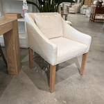 Outside The Box Odessa Bone White Kid Proof Performance Fabric Upholstered Arm Dining Chair  BU104-43 (AA)