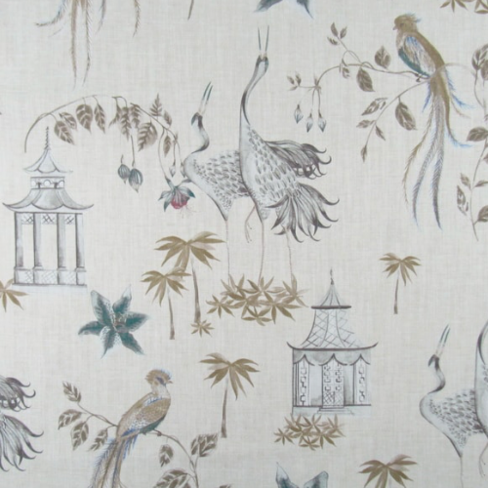 Outside The Box 24x24 Let It Crane Hand-Crafted Down Filled Pillow In  Aegean