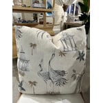 Outside The Box 24x24 Let It Crane Hand-Crafted Down Filled Pillow In  Aegean