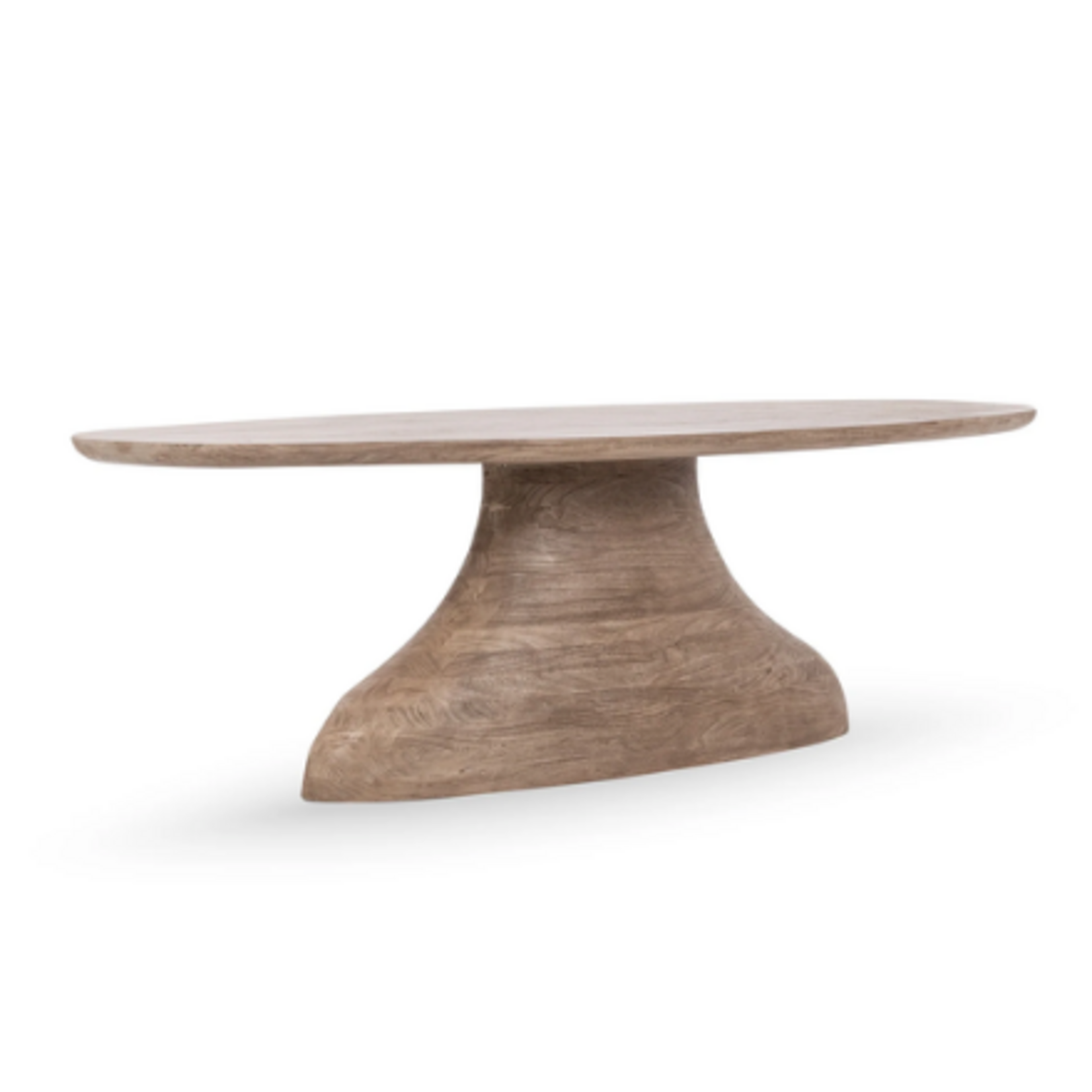 Outside The Box 94x45 Amra Solid Acacia Wood Oval Dining Table In Sandstone Greige