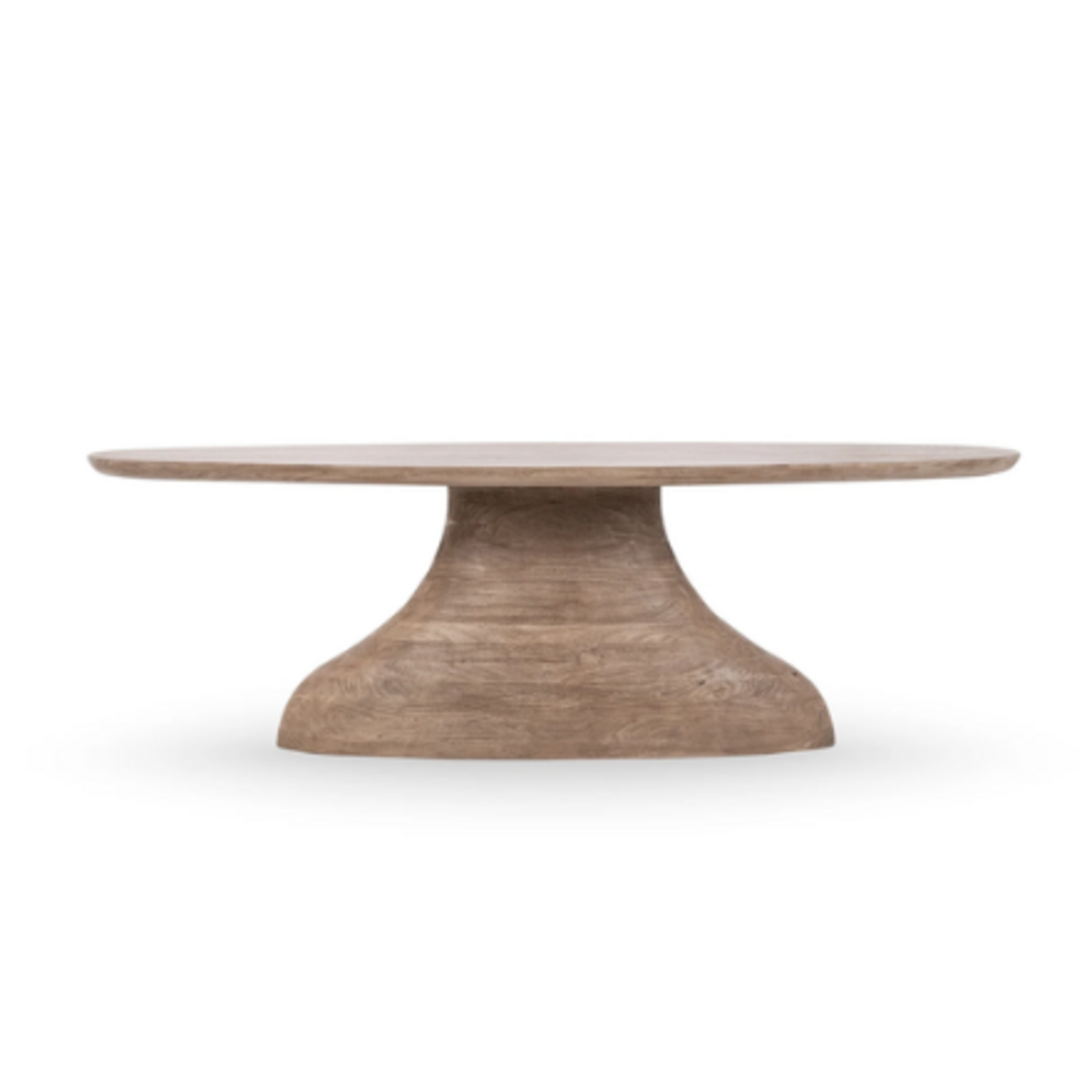Outside The Box 94x45 Amra Solid Acacia Wood Oval Dining Table In Sandstone Greige