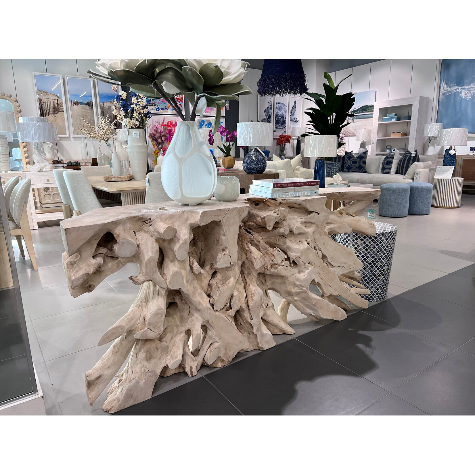 Outside The Box 72x16x31 Bleached Teak Root Console Table #15