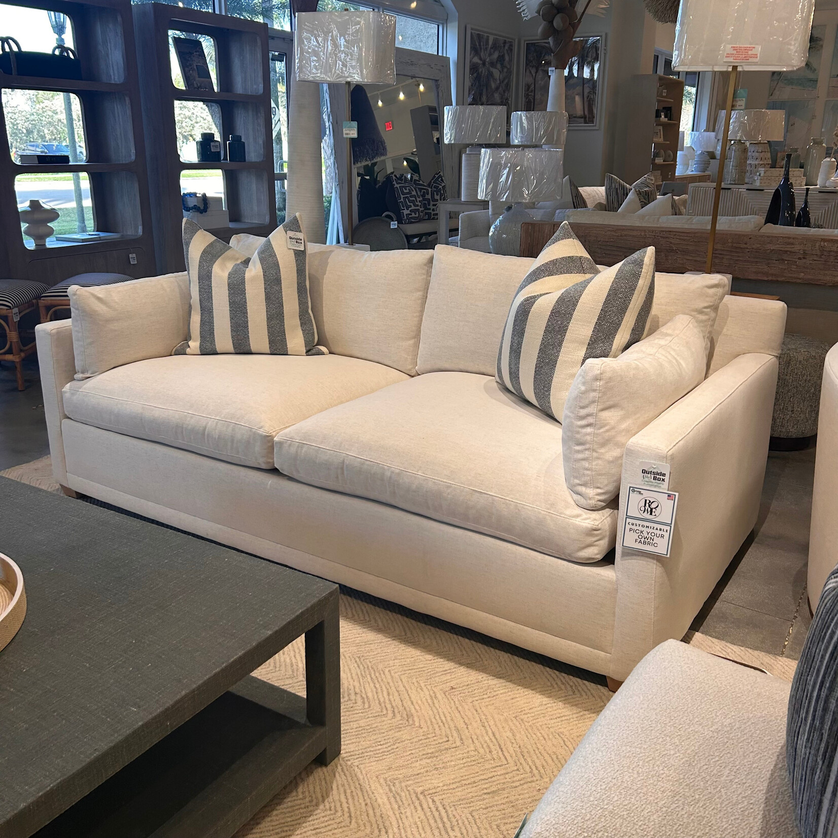 Outside The Box 88" Sylvie 44" Deep Nomad Snow Kid Proof Crypton Performance Cloud Upholstered Sofa 102CR-19 (Z)