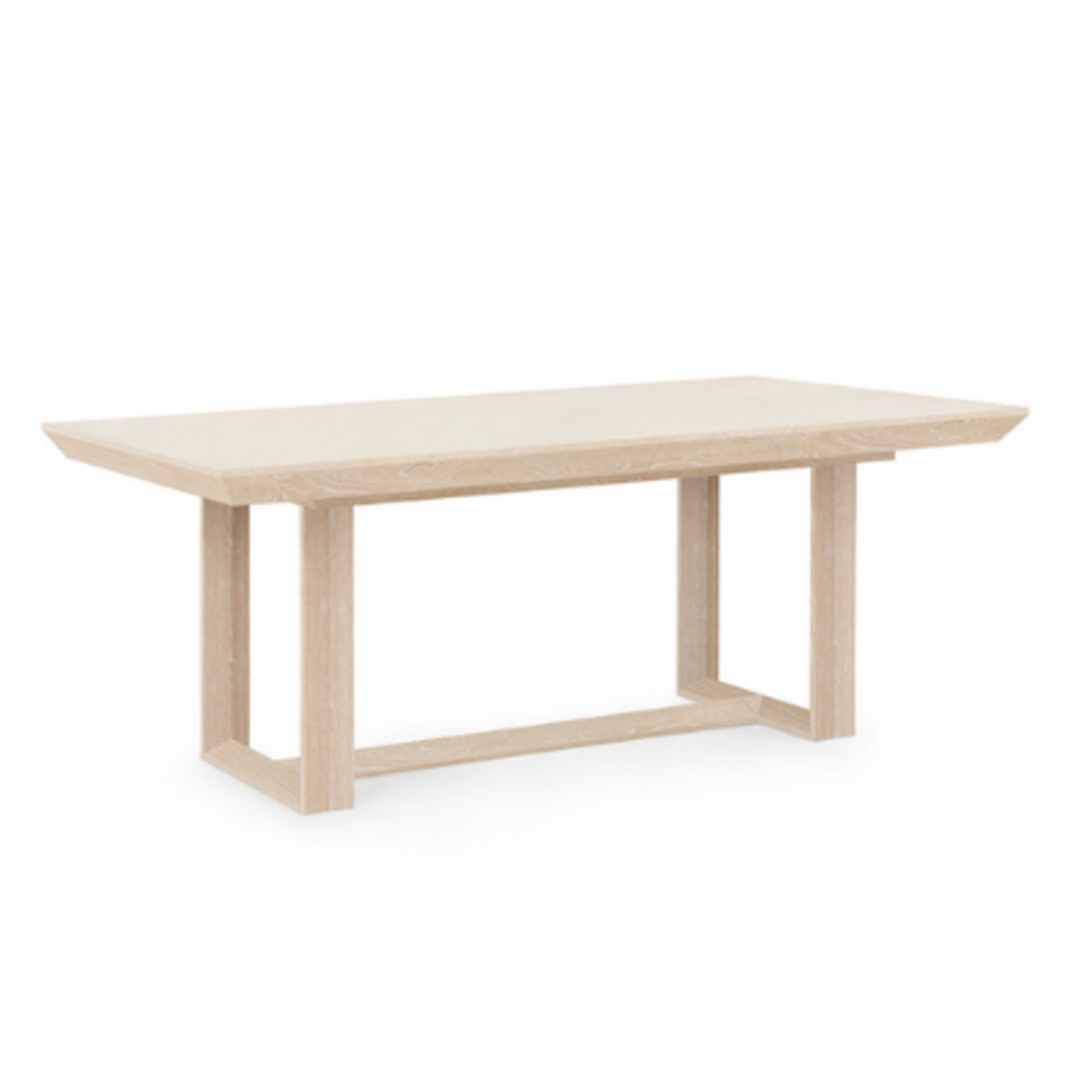 Outside The Box 84" Extends To 106" & 128"  Villa & House Finn Bleached Cerused Oak Rectangular Dining Table