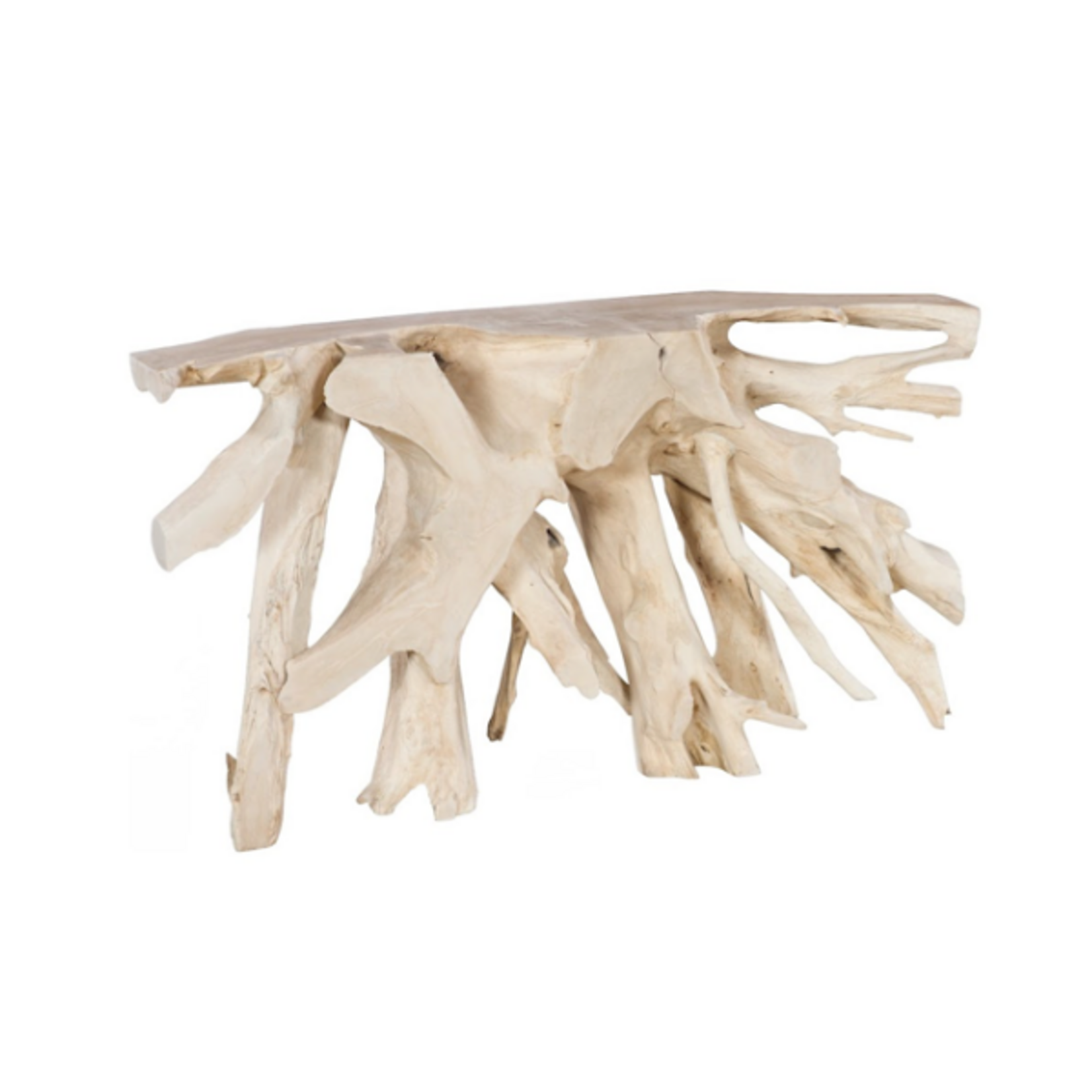 Outside The Box 60x16x32 Bleached Teak Root Console Table #9