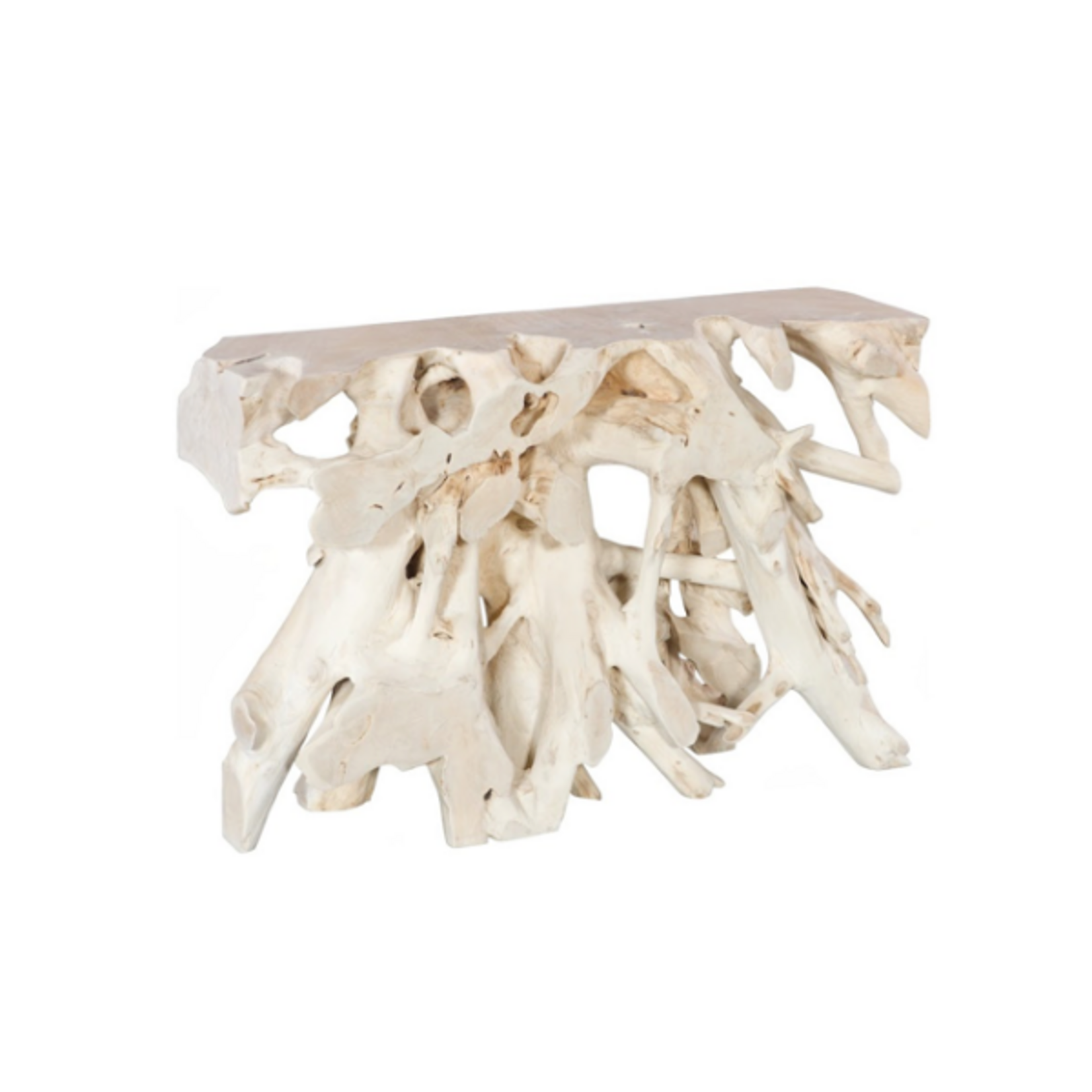 Outside The Box 48x16x31 Bleached Solid Teak Wood Console Table #3