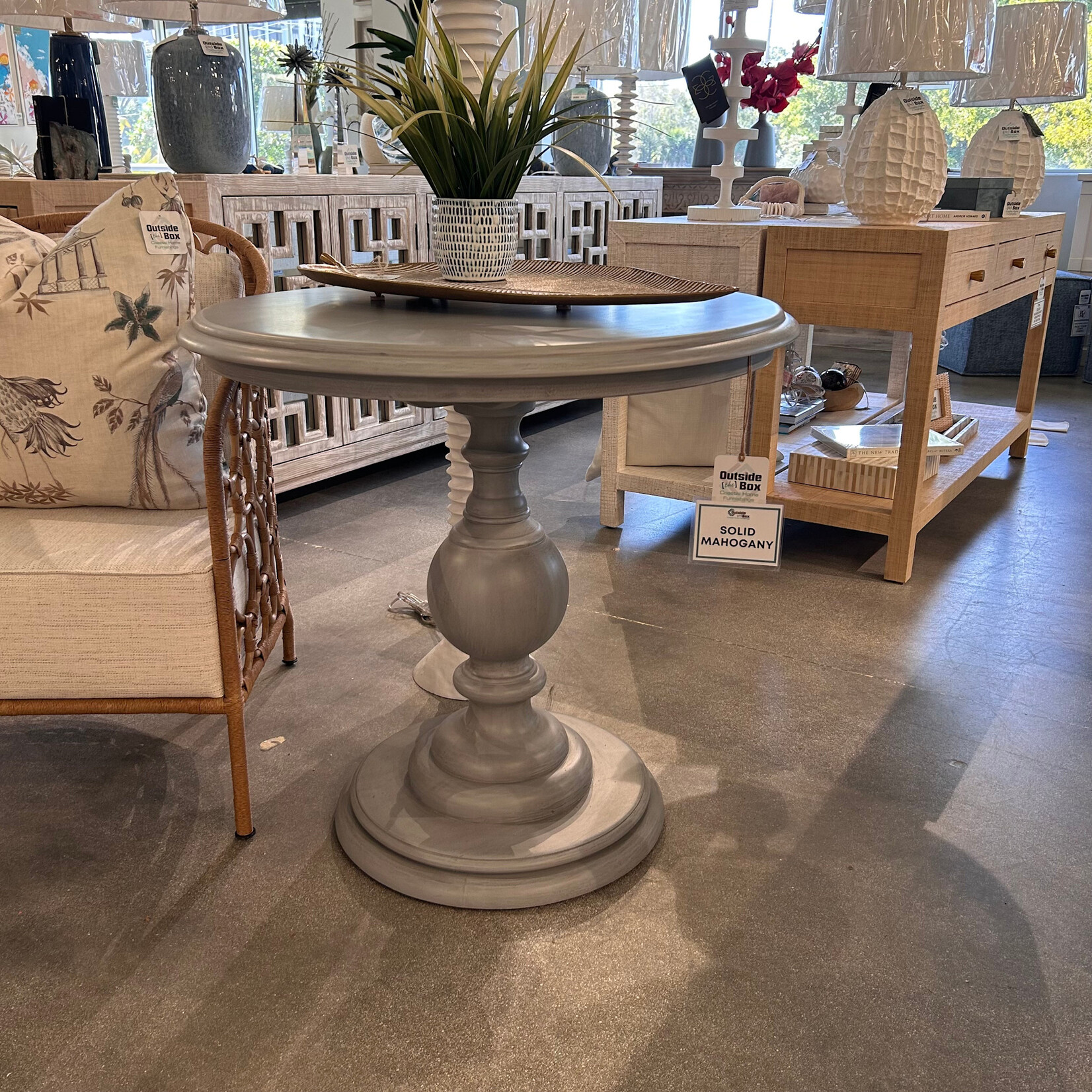 Outside The Box 31" Gloucester Solid Mahogany Kitchen Table In Gray Charleston - GCH