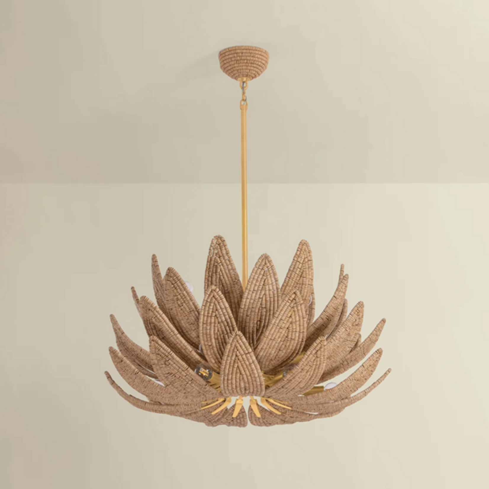 Outside The Box 17" Varanasi Natural Coco Beads Hand Crafted Chandelier