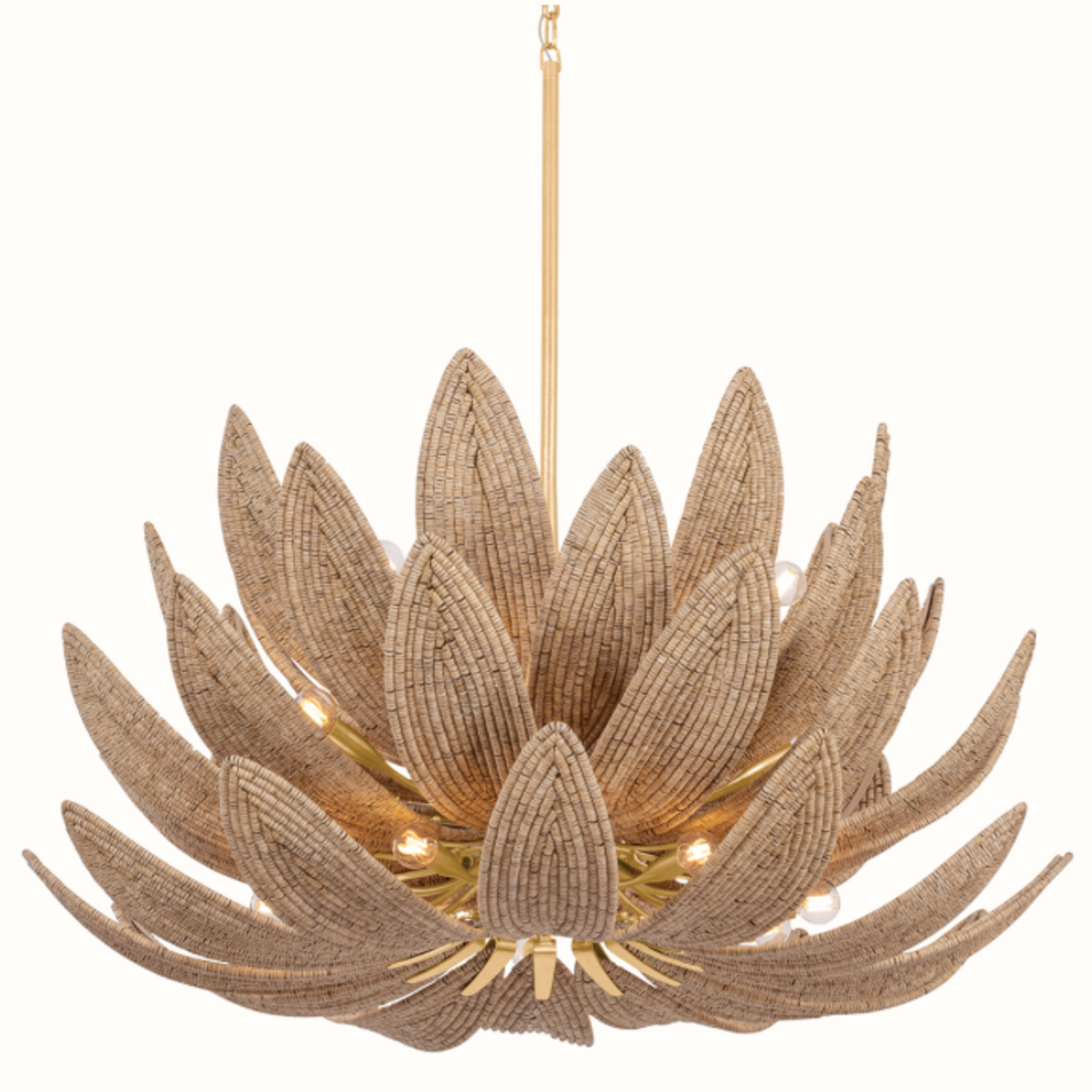 Outside The Box 24" Varanasi Natural Coco Beads Hand Crafted Chandelier