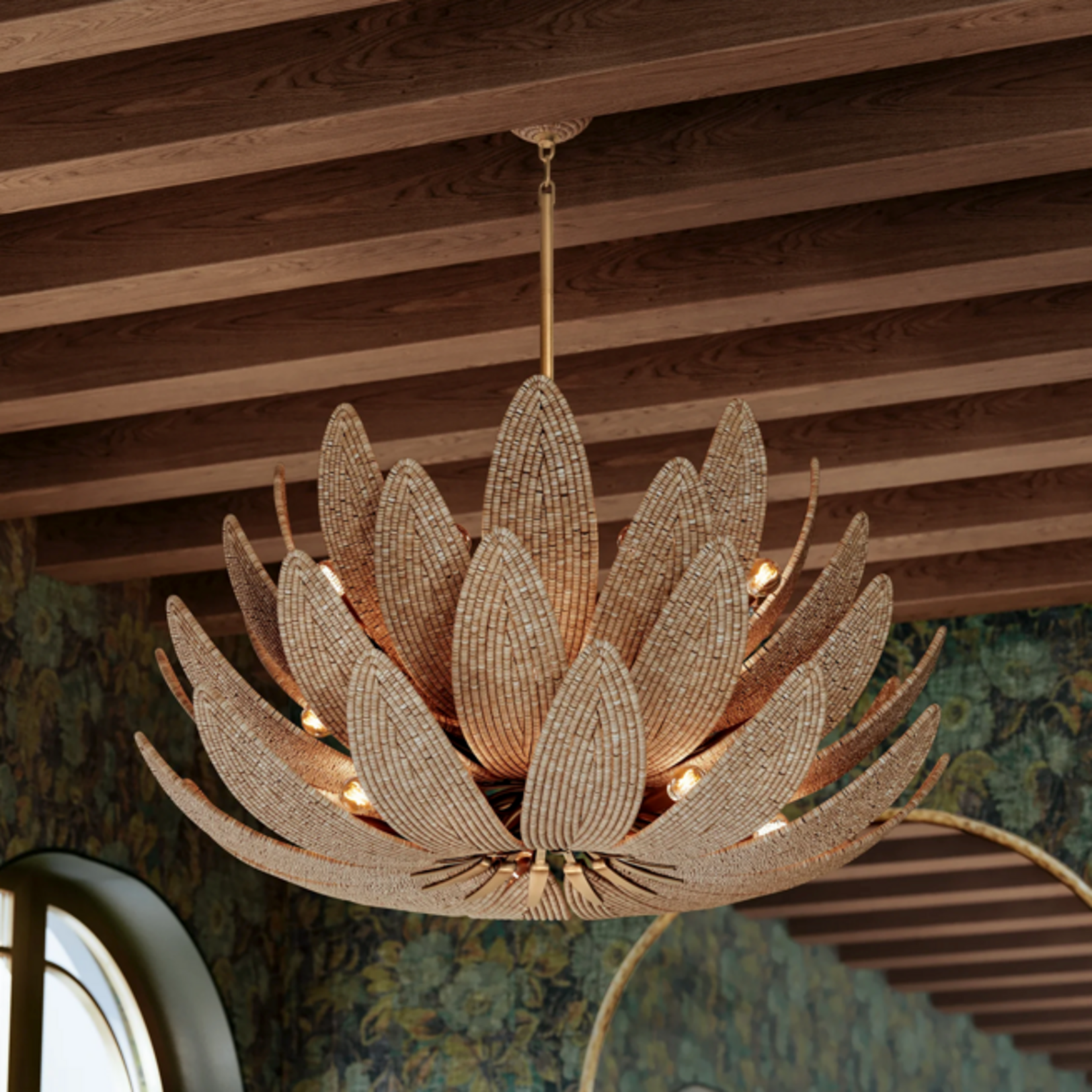 Outside The Box 24" Varanasi Natural Coco Beads Hand Crafted Chandelier