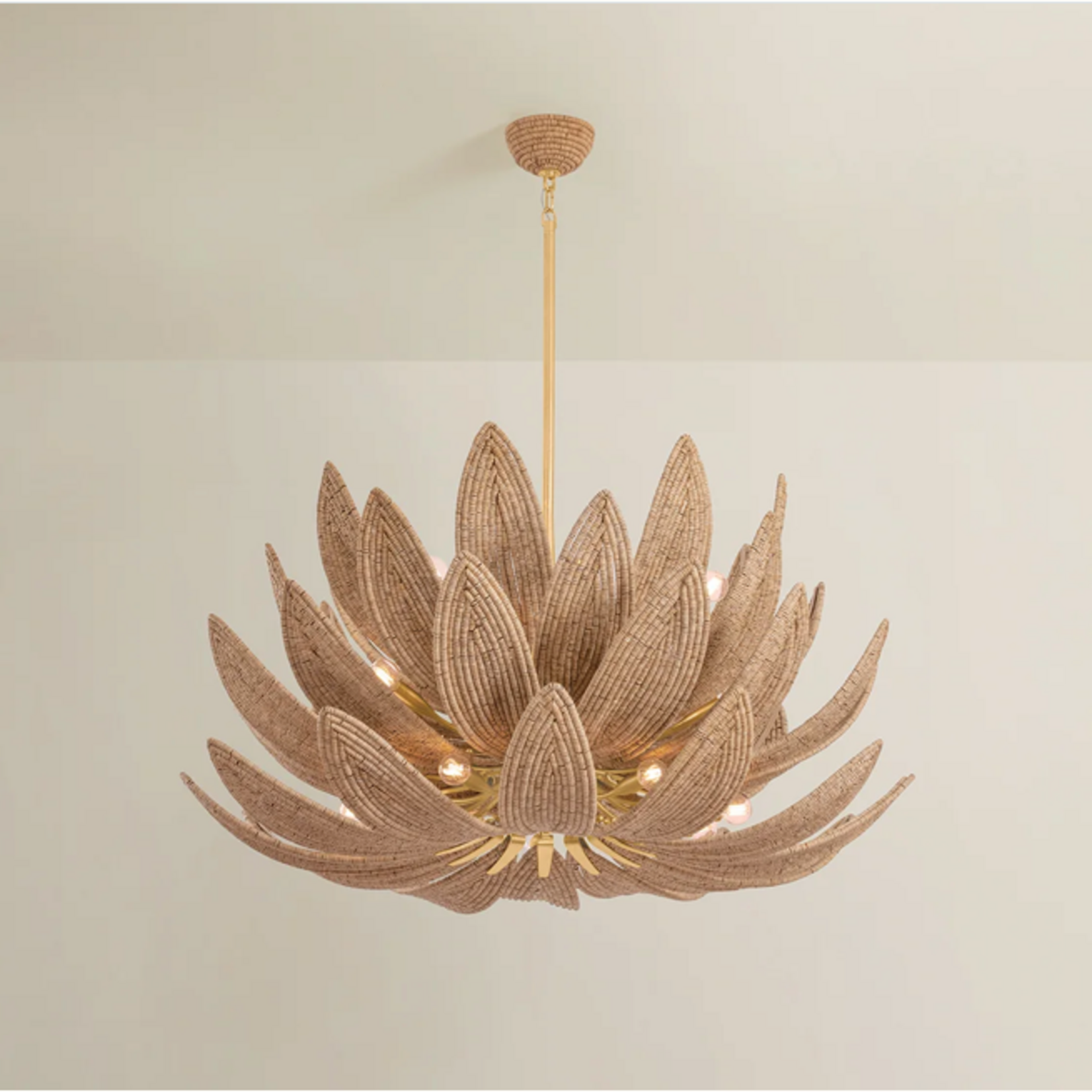 Outside The Box 24" Varanasi Natural Coco Beads Hand Crafted Chandelier