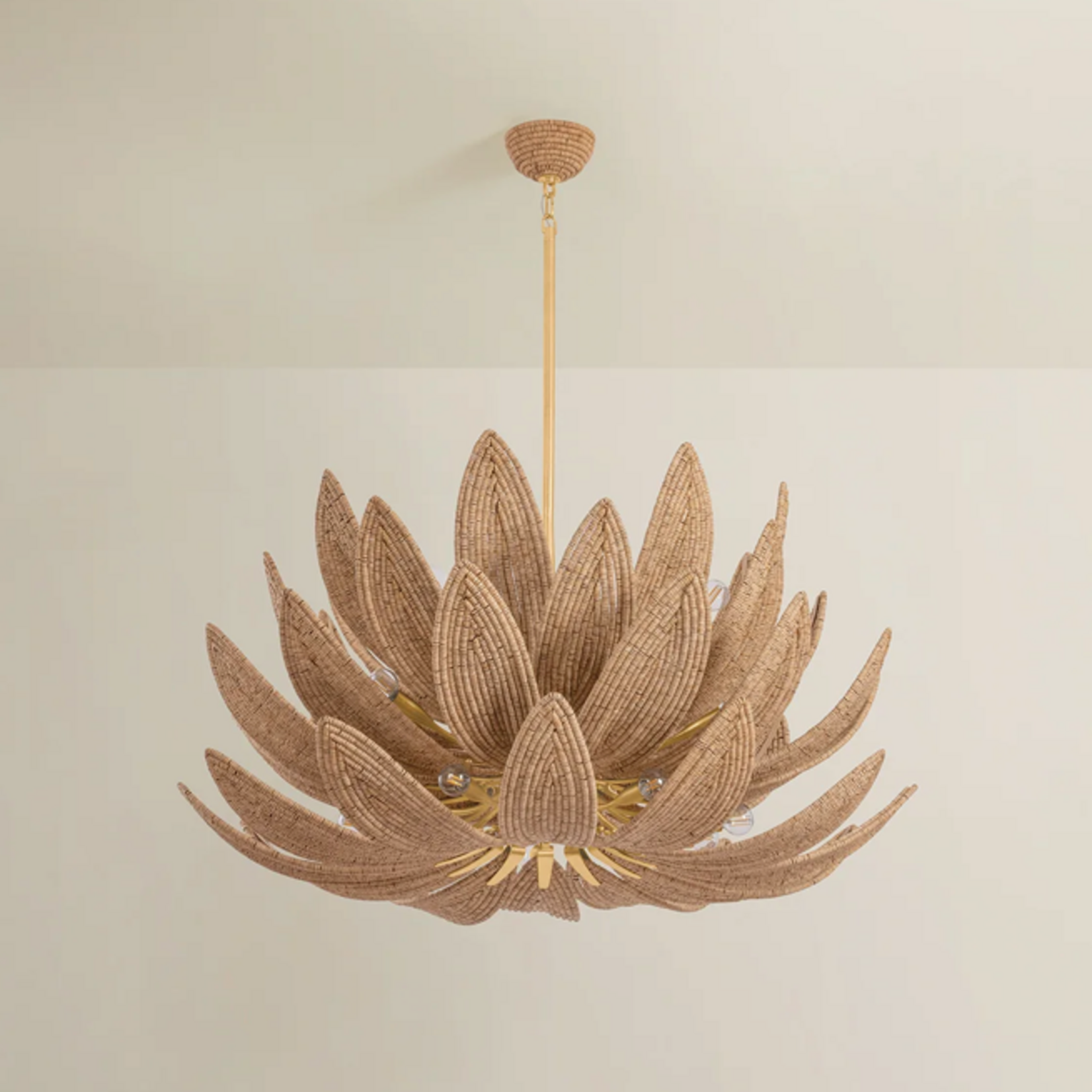 Outside The Box 24" Varanasi Natural Coco Beads Hand Crafted Chandelier