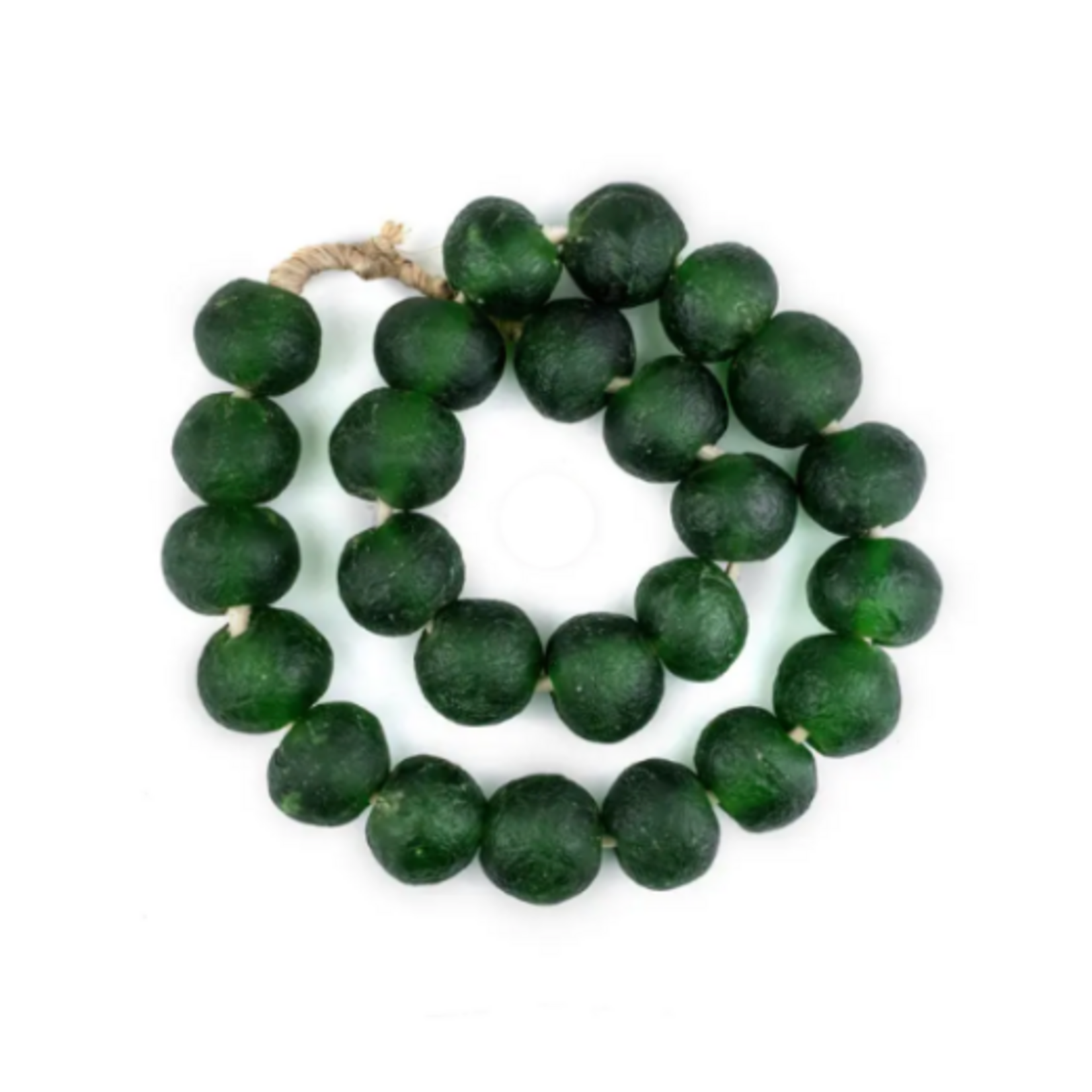 Outside The Box 26" Green Recycled 35mm Glass Beads