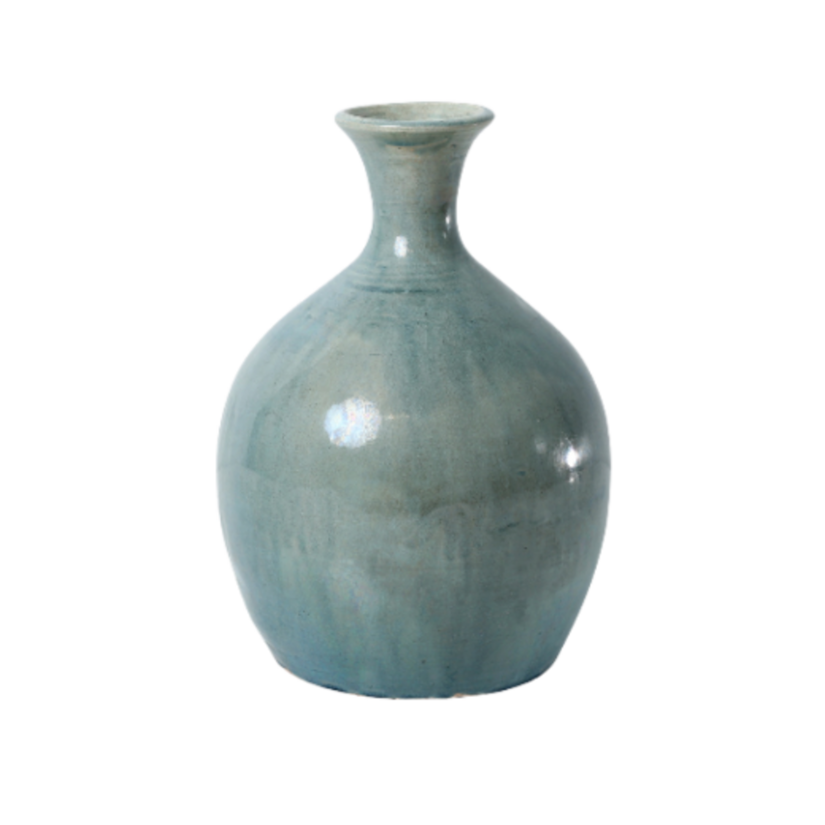 Outside The Box 11" Blue-Green Vintage Hand Crafted Bud Vase