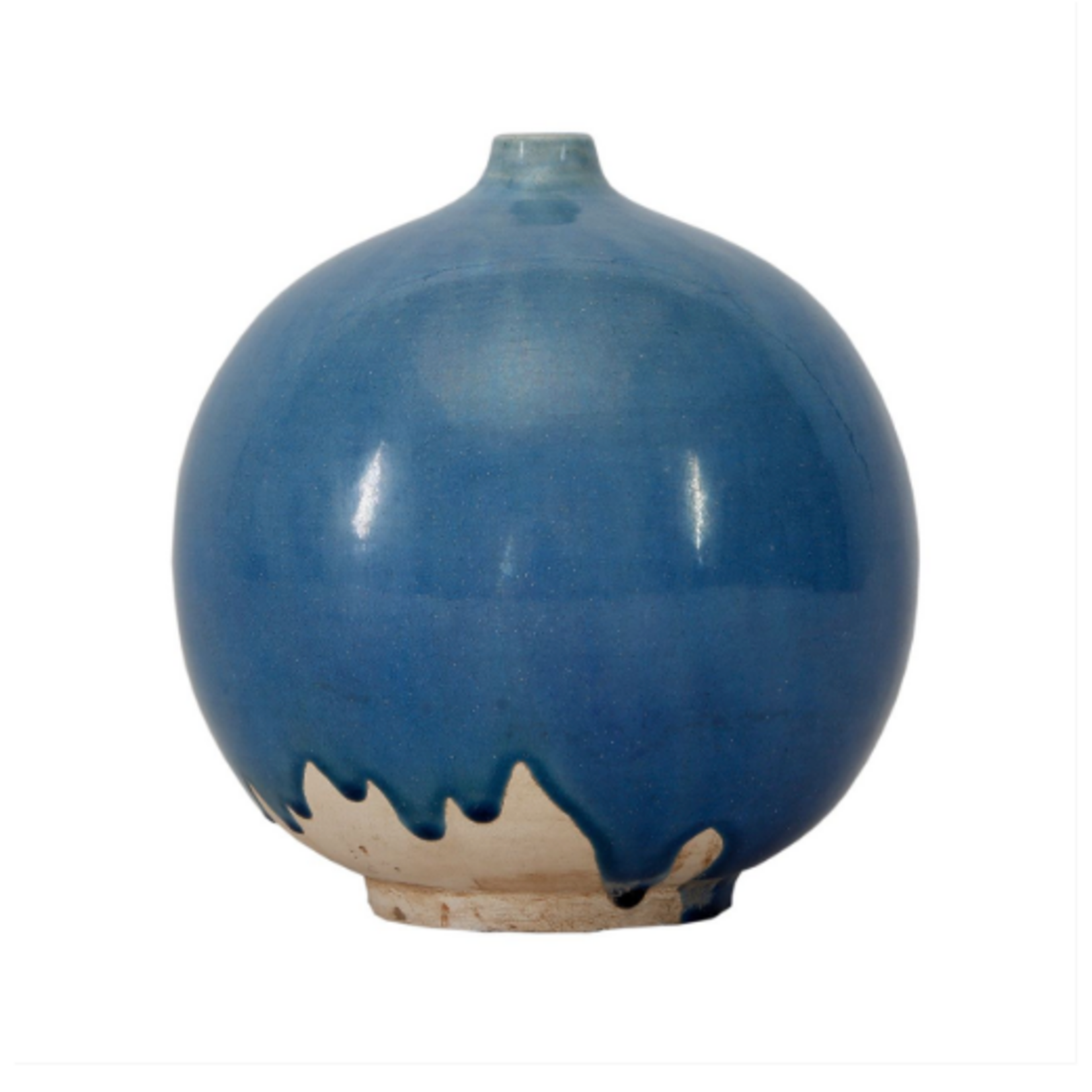 Outside The Box 9" Deep Blue Vintage Hand Crafted Orb Bud Vase
