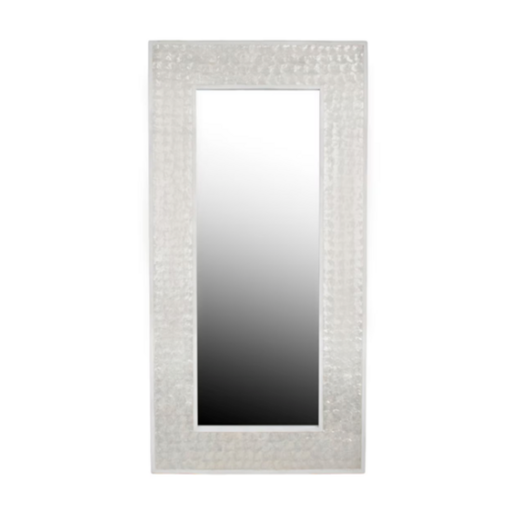 Outside The Box 79x40 Solana Hand Crafted Capiz Shells & Acacia Wood Hard  Floor Mirror