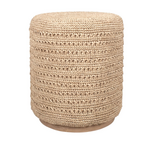 Outside The Box 16x19 Nerina Natural Raffia Hand Woven Wood Base Ottoman