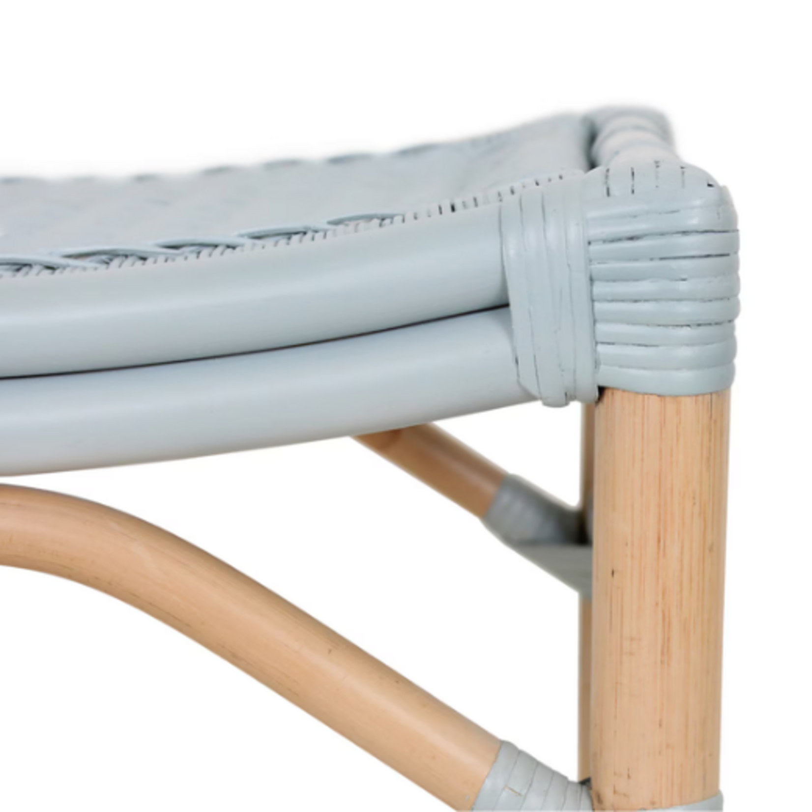 Outside The Box 21x17x19 Winston Rattan Hand Crafted Stool In Blue / Natural