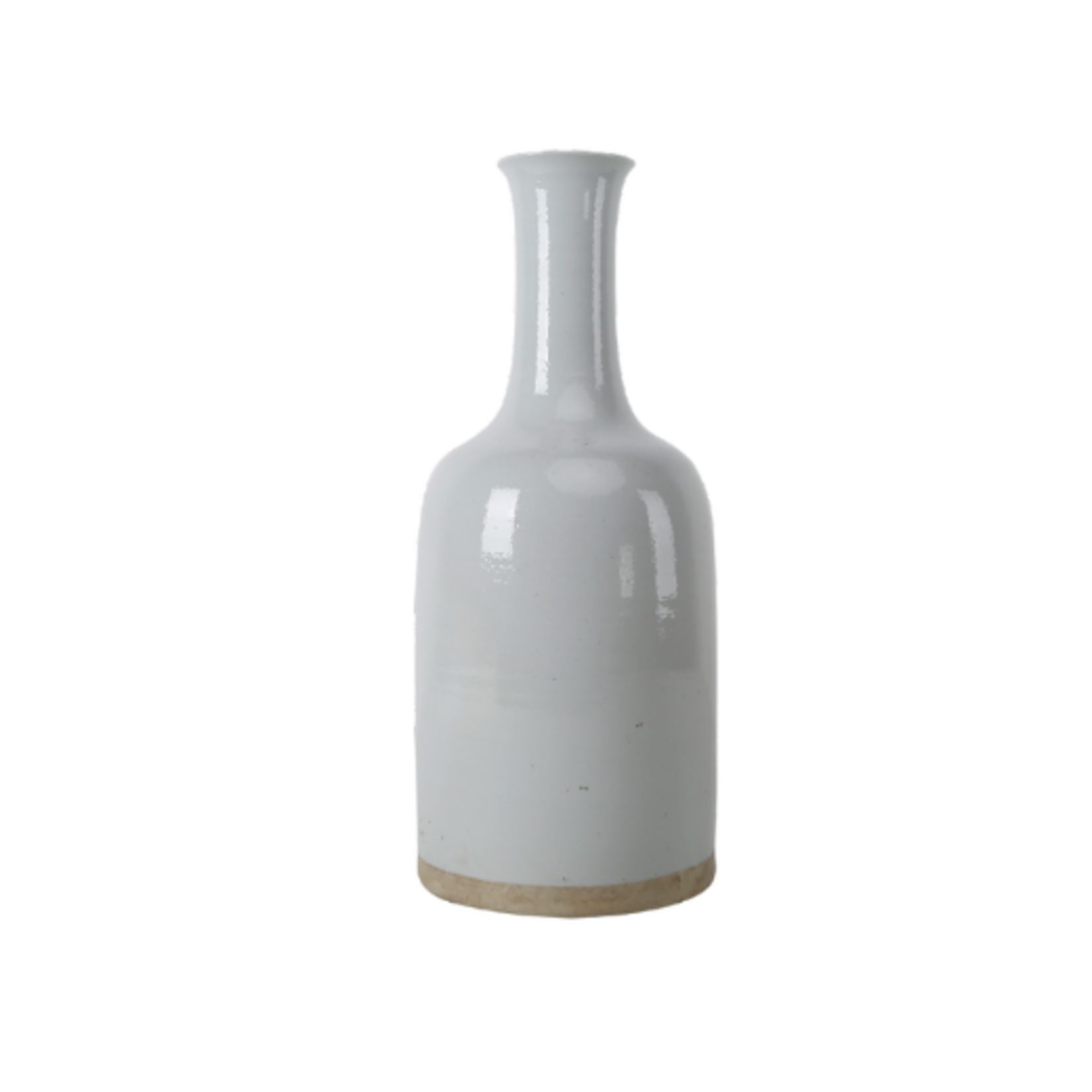 Outside The Box 24" Clara White & Earth Tone Matte Hand Crafted Porcelain Vase / Bottle