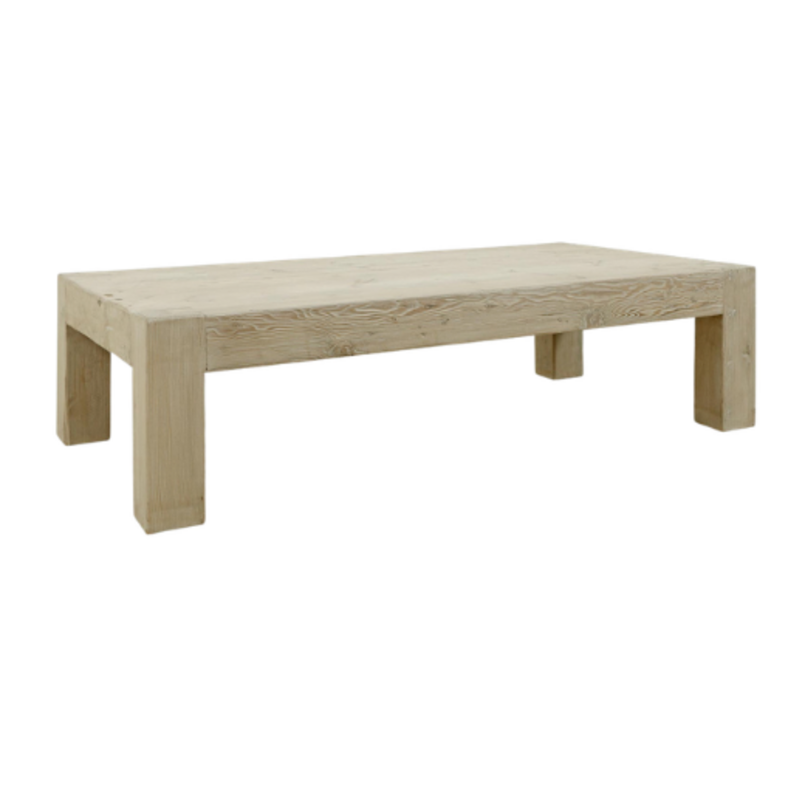 Outside The Box 67x37x18 Capri Heritage Solid Reclaimed Aged Wood Hand Carved Coffee Table
