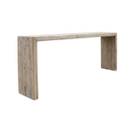 87x15x34 Vintage Waterfall Reclaimed Aged Wood Console In Natural Weathered