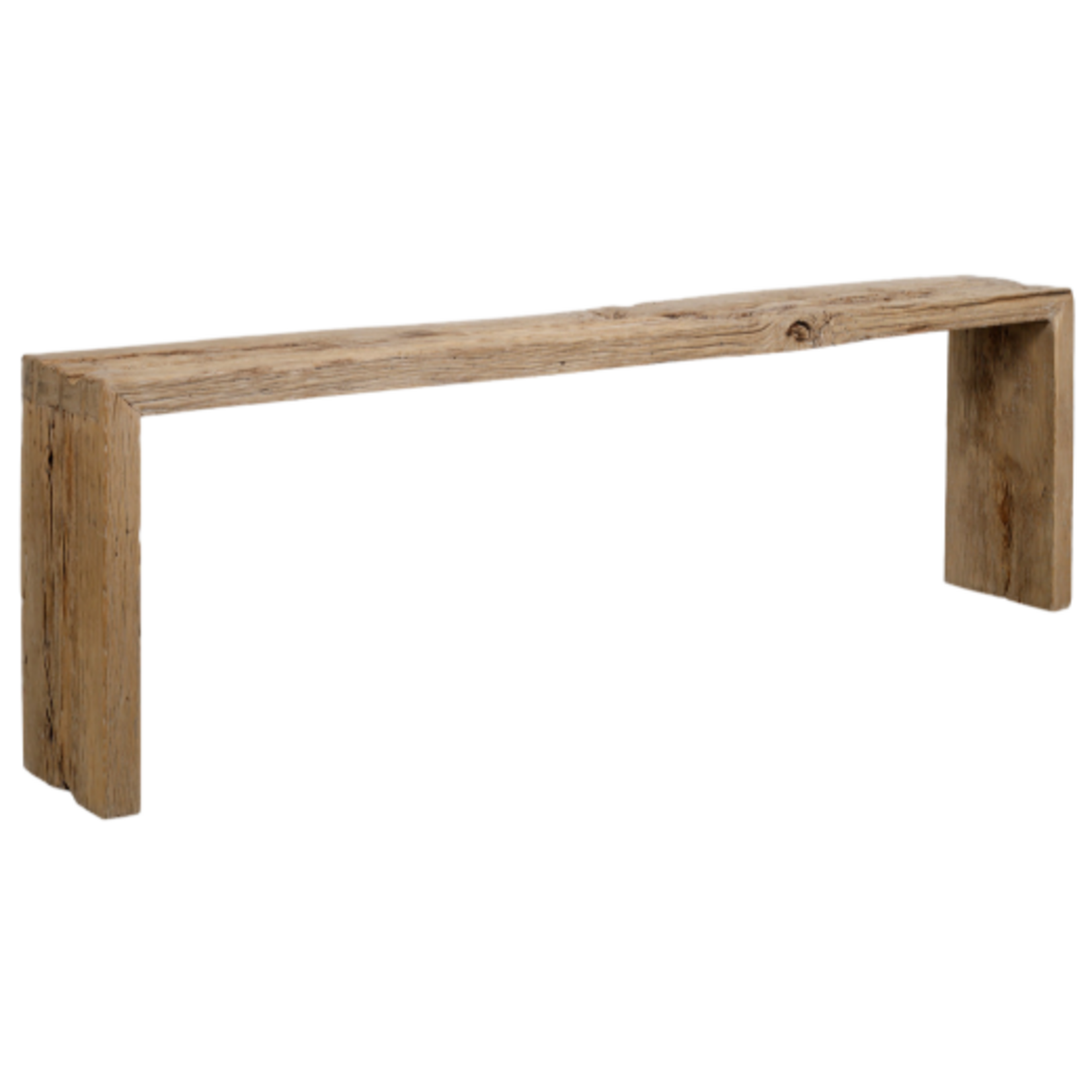 Outside The Box 120x16x34 Vintage Waterfall Reclaimed Aged Wood Console In Natural Weathered