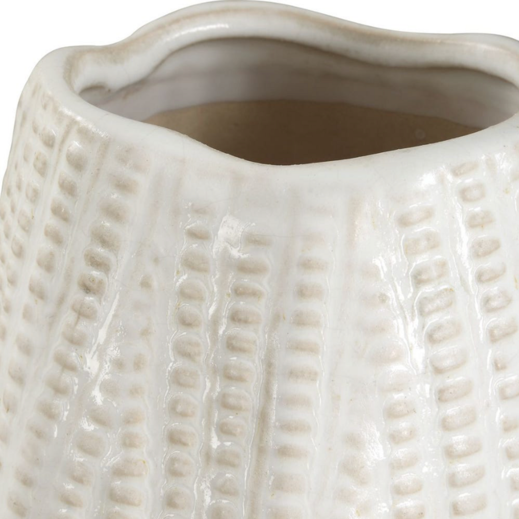 Outside The Box 15" & 9" Set Of 2 Echo Ridge White & Neutral Textured Vases