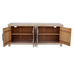 Outside The Box 84x18x36 Merwin Light Warm Wash Reclaimed Pine 4 Door Media Console
