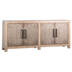 Outside The Box 84x18x36 Merwin Light Warm Wash Reclaimed Pine 4 Door Media Console