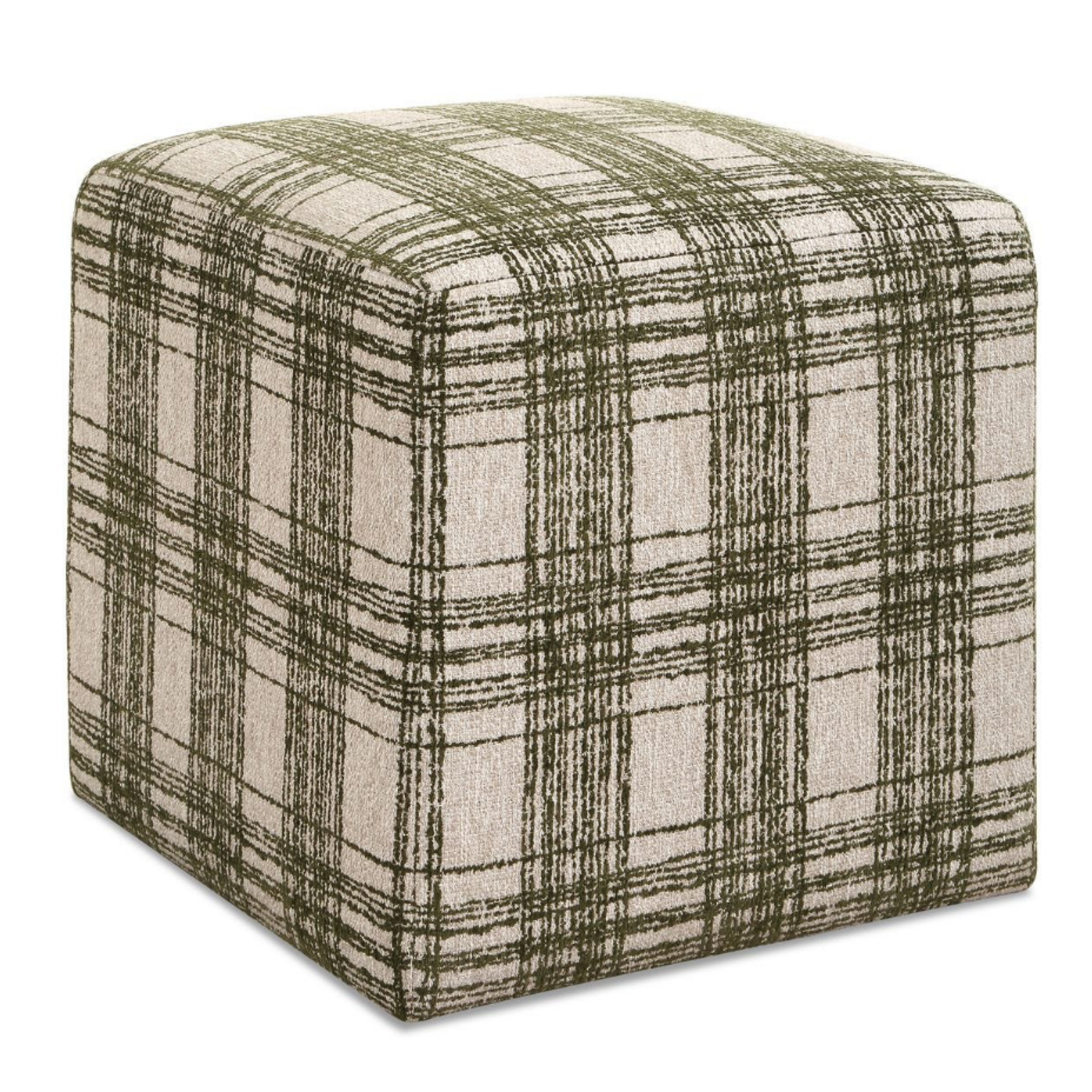 Outside The Box 18x18 Joie Ireland Green Plaid Ottoman
