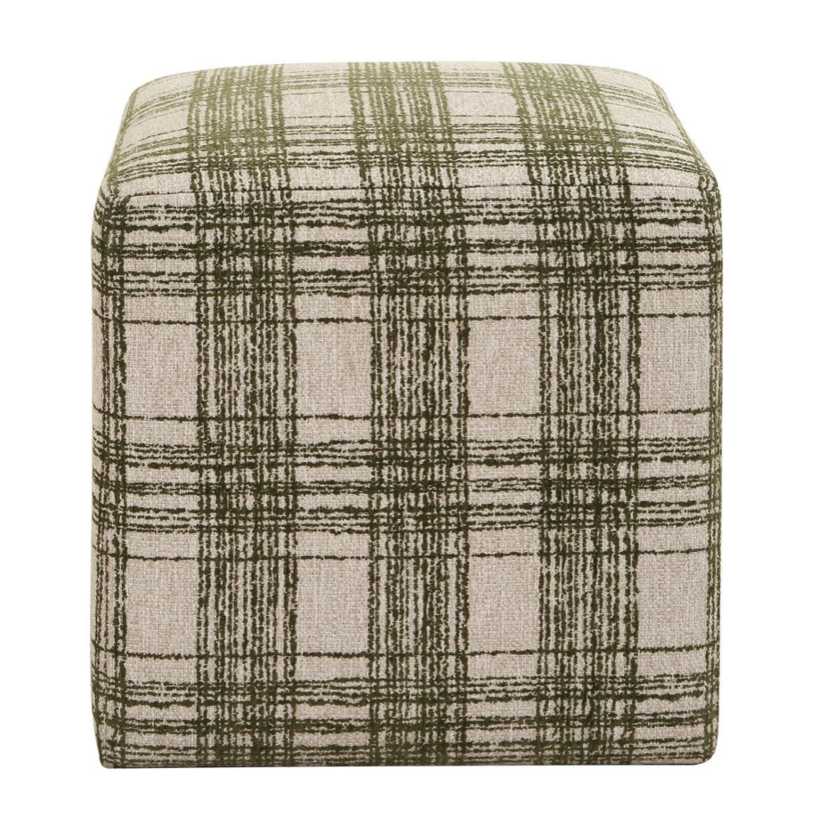 Outside The Box 18x18 Joie Ireland Green Plaid Ottoman