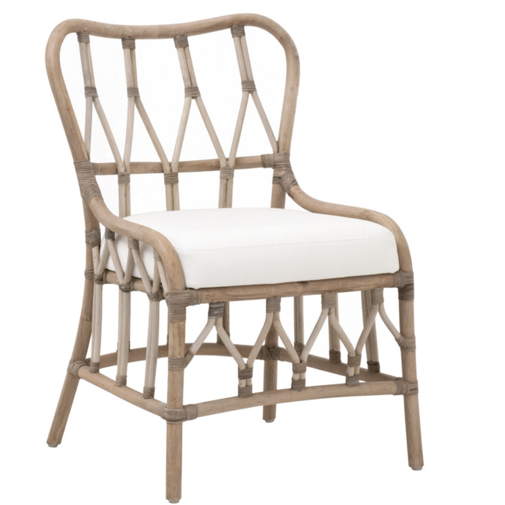 Outside The Box Caprice Matte Gray Rattan Armless Dining Chair