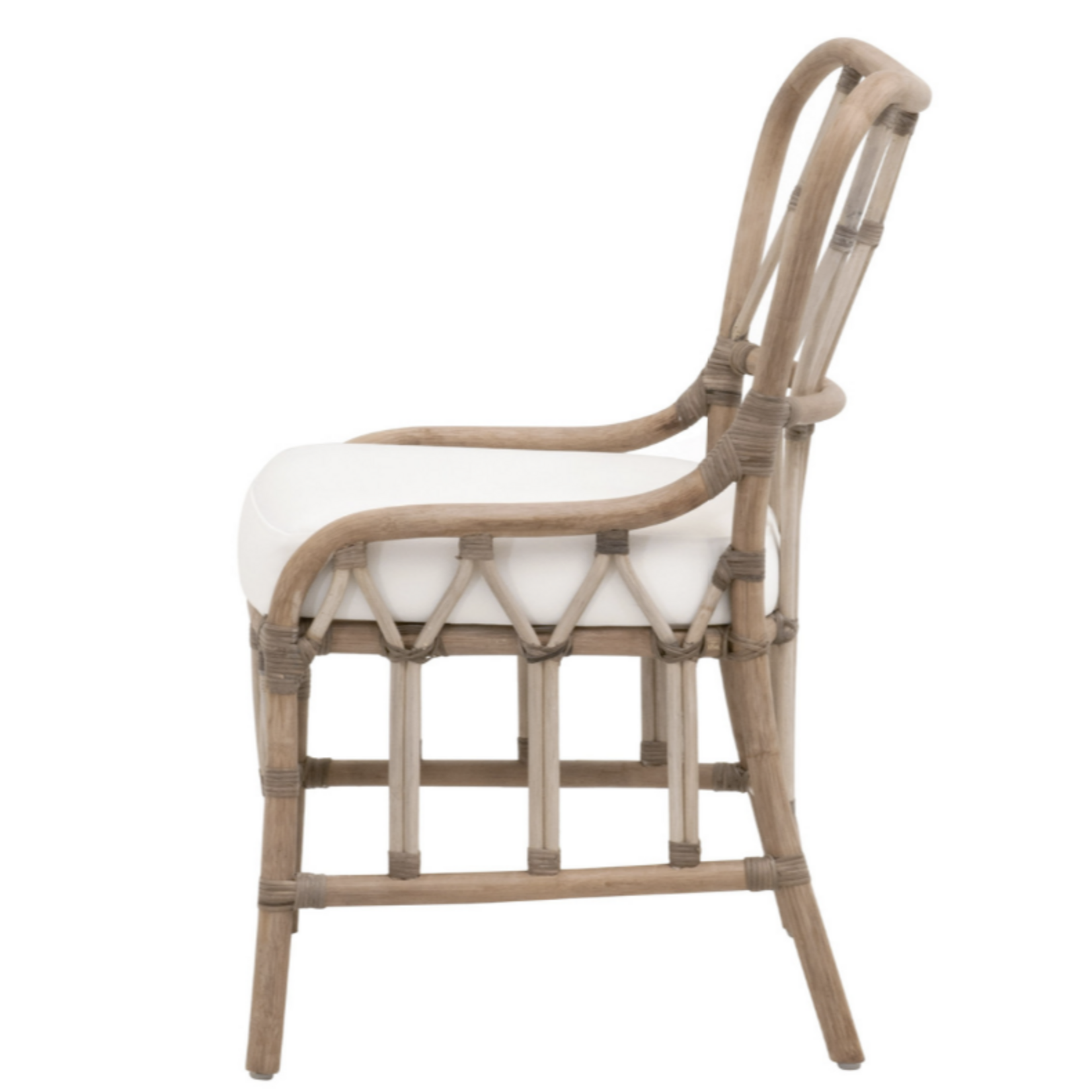 Outside The Box Caprice Matte Gray Rattan Armless Dining Chair