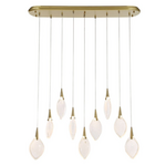 Outside The Box 62" Deluge  Drop Shape Bubble 9 Glass LED Linear Chandelier