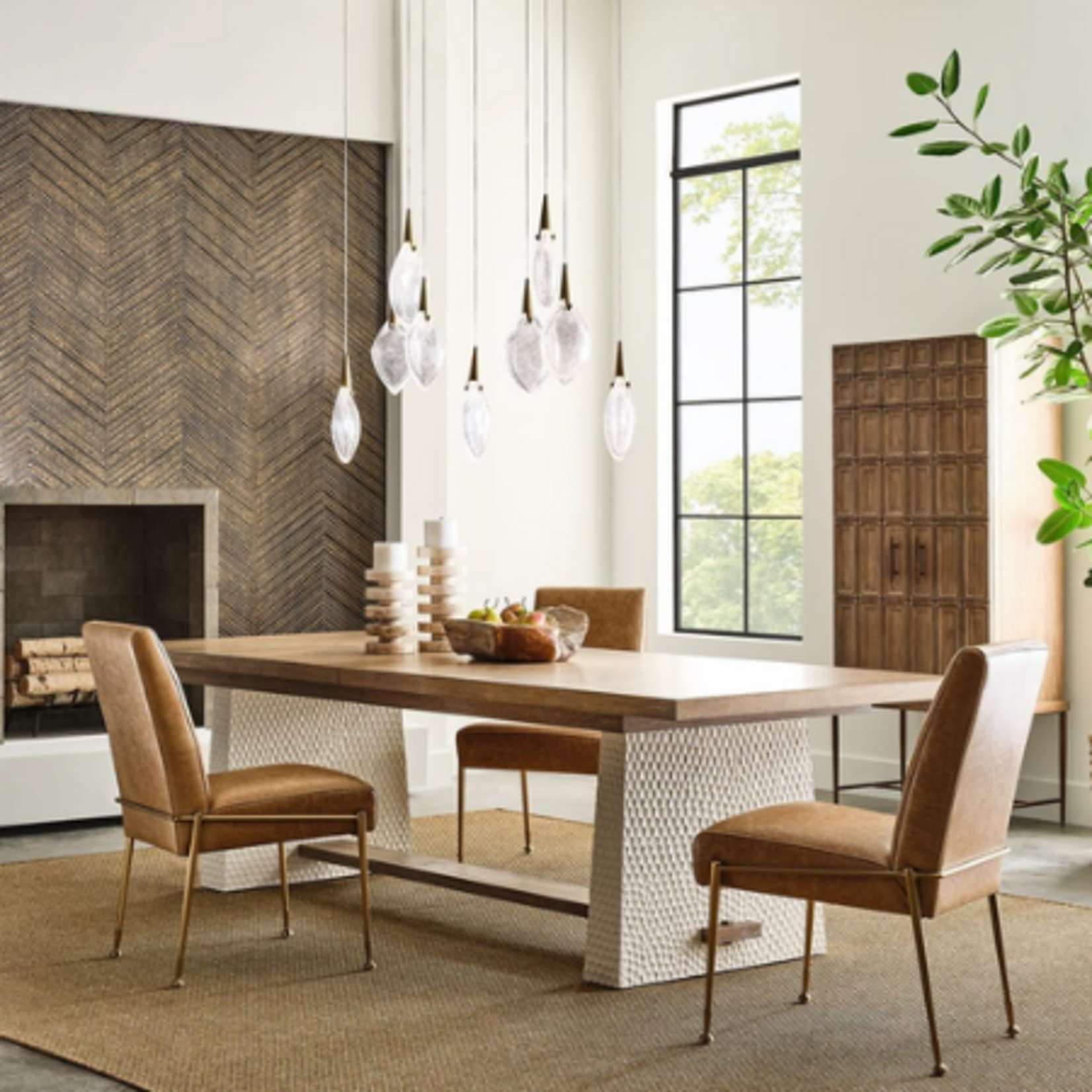 Outside The Box 62" Deluge  Drop Shape Bubble 9 Glass LED Linear Chandelier