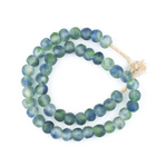 Outside The Box 24" Blue Green Swirl Recycled 14mm Glass Beads