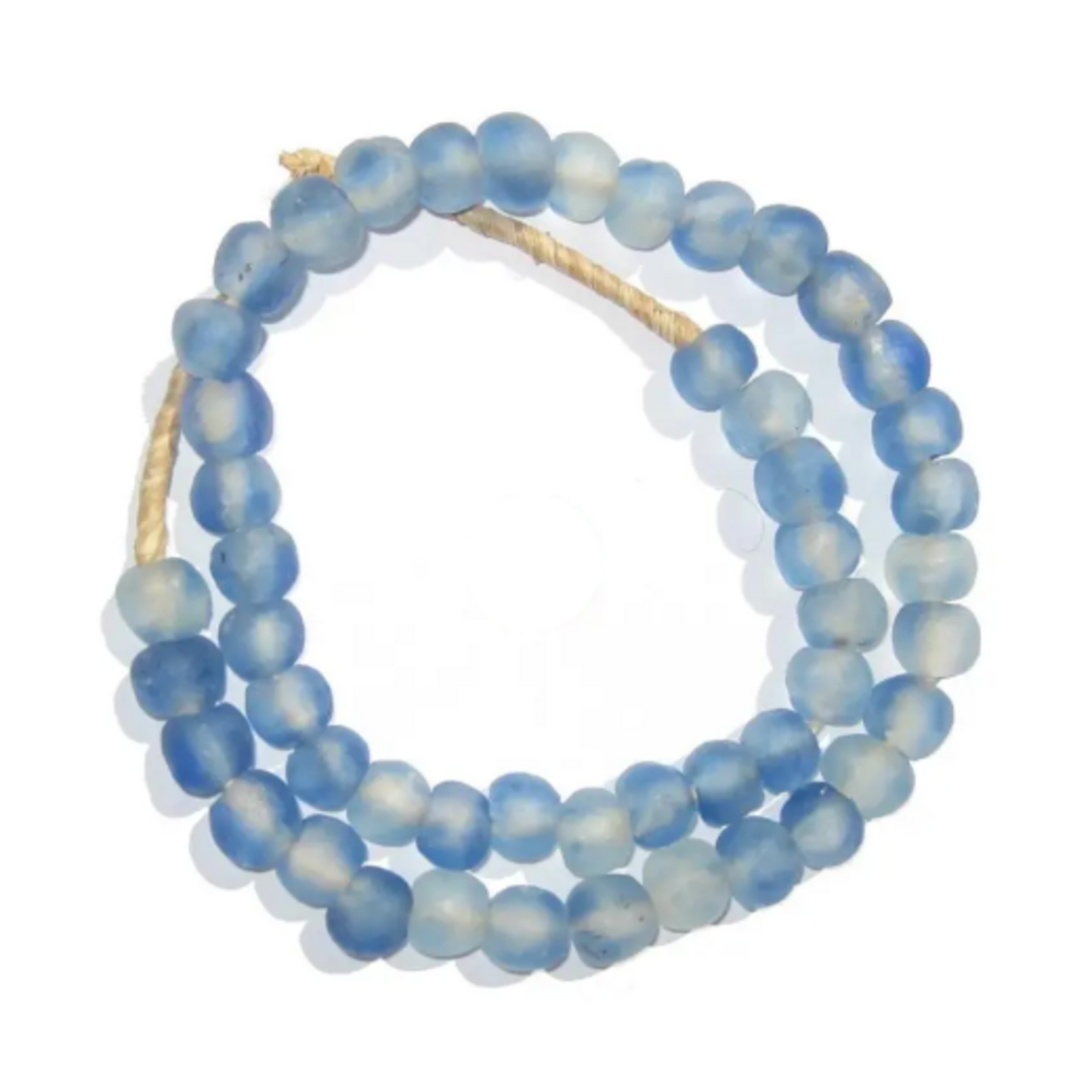 Outside The Box 24" Blue Swirl Recycled 14mm Glass Beads