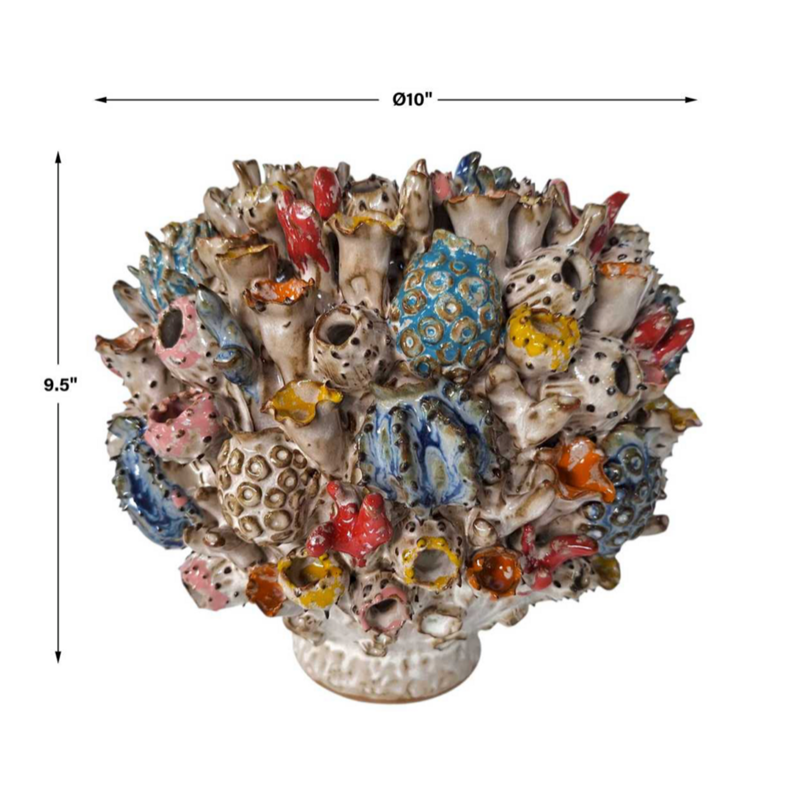 Outside The Box 10" Sea Garden Handmade Terracotta Ball Vase