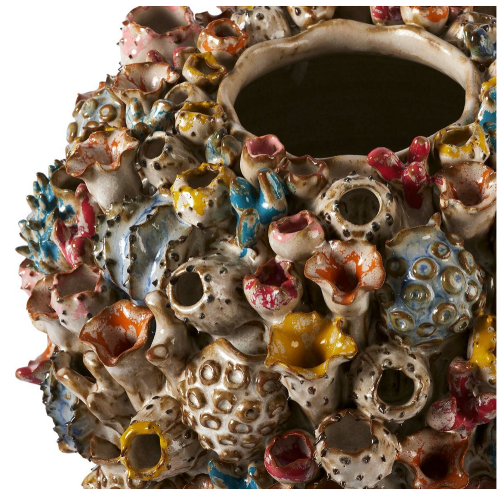 Outside The Box 10" Sea Garden Handmade Terracotta Ball Vase
