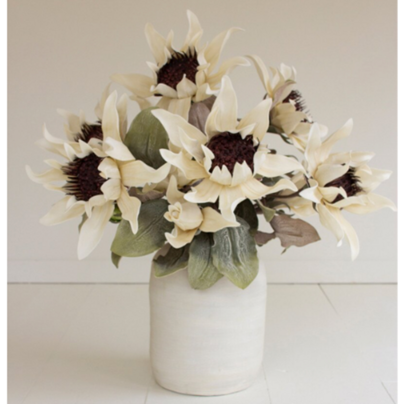 Outside The Box 37" White Sunflower Flower Stem Faux Decor