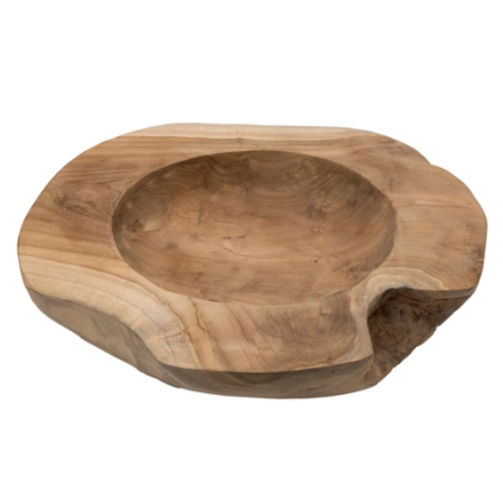 Outside The Box 18" Natural Teak Hand Crafted Unfinished Bowl