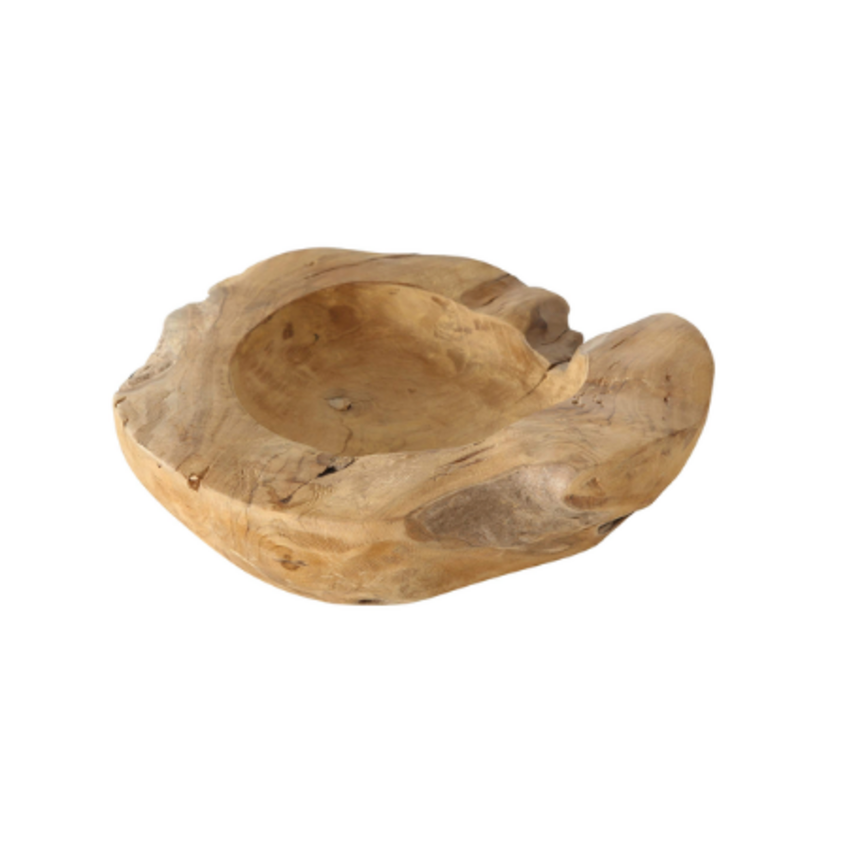 Outside The Box 10" Natural Teak Hand Crafted Unfinished Bowl