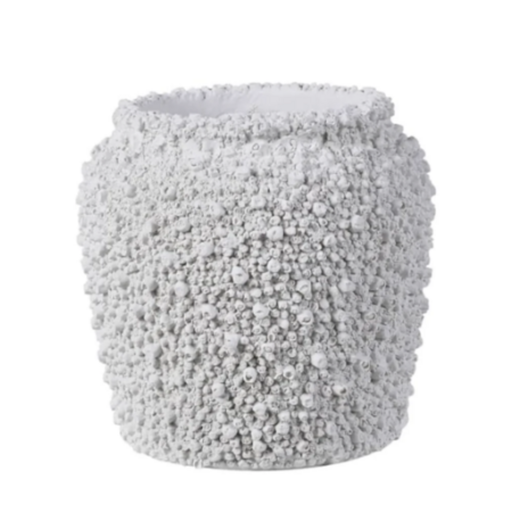 Outside The Box 11" White Ocean Tide Textured Resin Vase