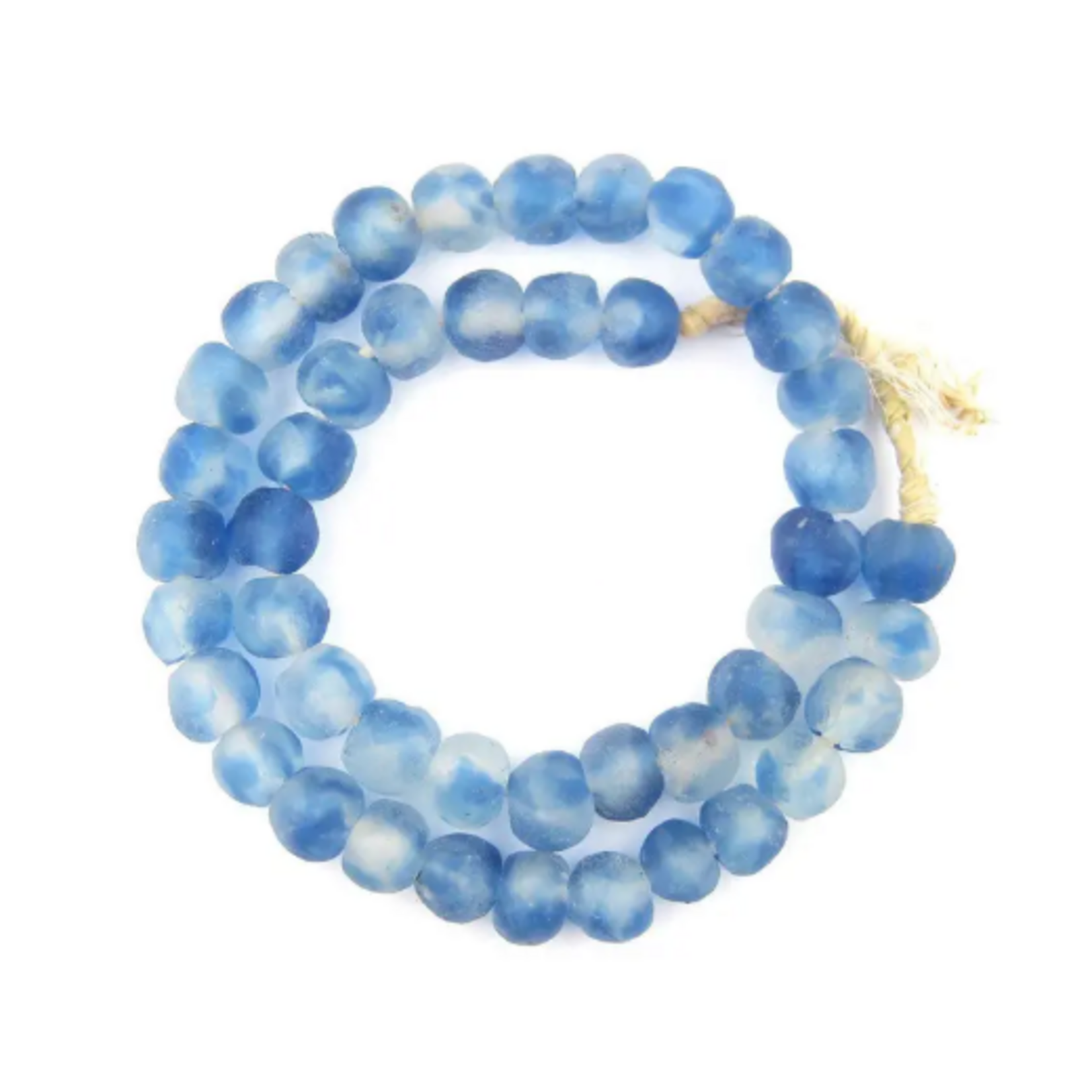 Outside The Box 24" Cobalt Blue Swirl Recycled 14mm Glass Beads