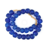 Outside The Box 30" Aqua Swirl Recycled 23mm Glass Beads