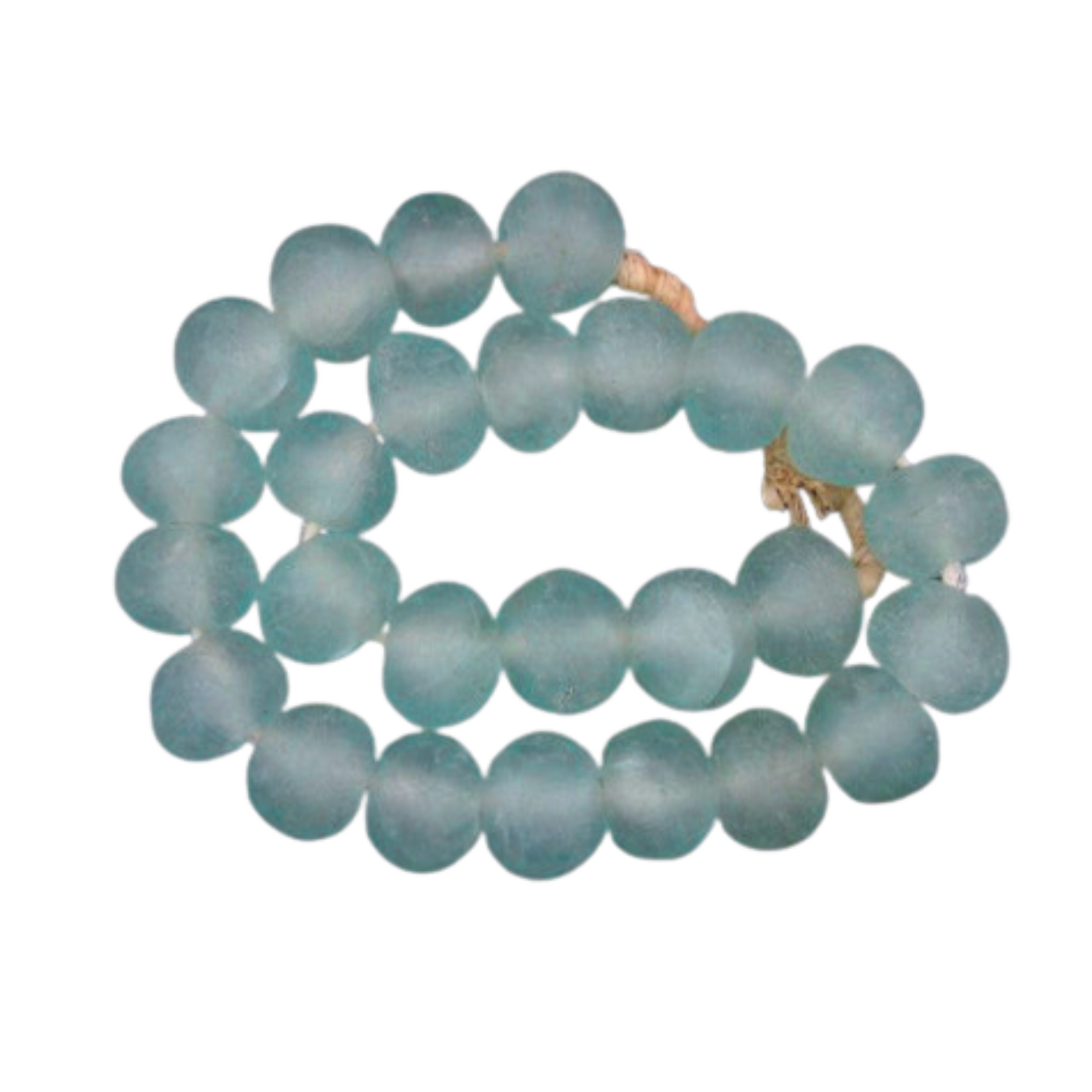 Outside The Box 32" Clear Aqua Recycled 35mm Glass Beads