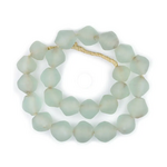 Outside The Box 28" Clear Aqua Bicone Recycled 35mm Glass Beads