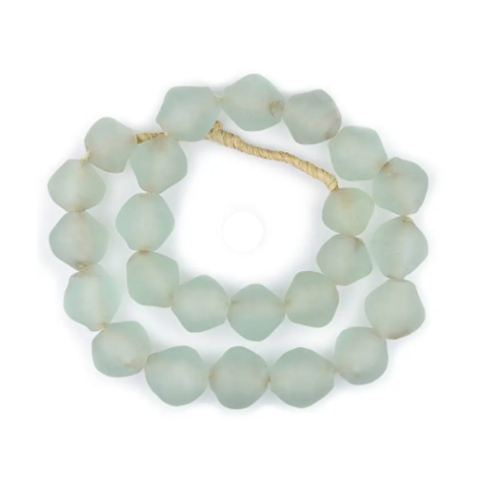 Outside The Box 28" Clear Aqua Bicone Recycled 35mm Glass Beads