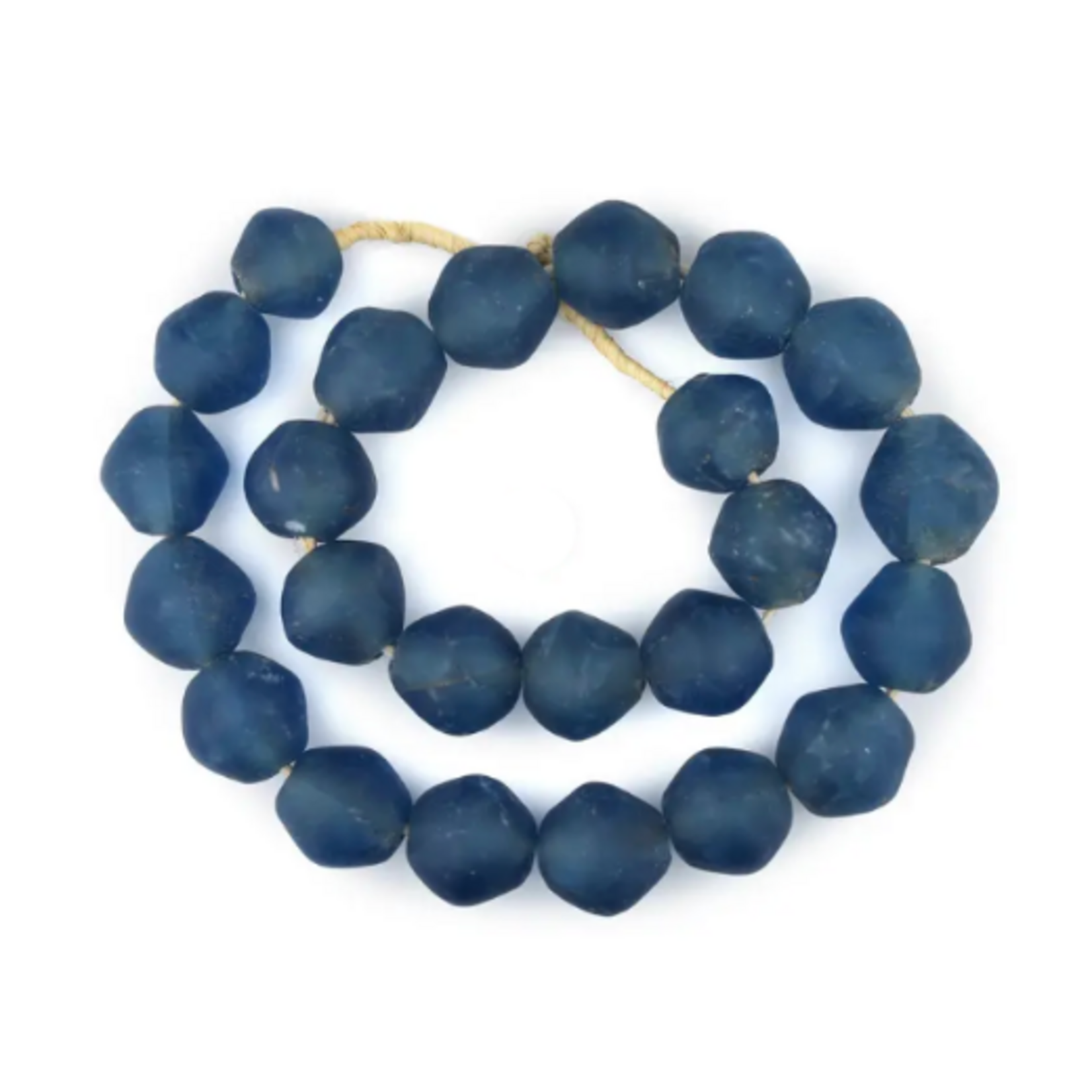 Outside The Box 35" Light Blue Bicone Recycled 14mm Glass Beads